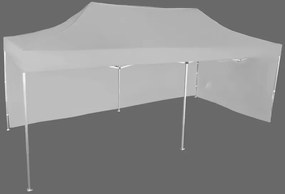 Pavilion de grădină  3x6m – din aluminiu, 2 pereţi laterali, Gri / antracit