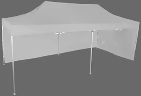 Pavilion de grădină 3x6m – din aluminiu, 2 pereţi laterali, Gri / antracit