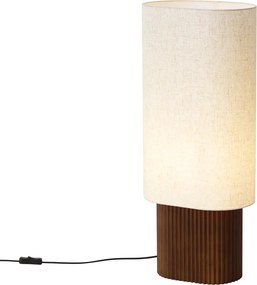 Lampă de podea Japandi din lemn de nuc cu abajur textil 70cm - Lamel