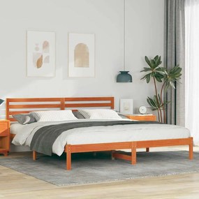 vidaXL Cadru de pat Maro ceruit 180 x 200 cm Lemn de brad solid