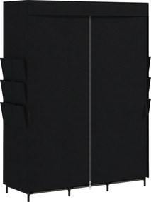 HOMCOM Garderobă Textilă cu 3 Bare și 3 Rafturi, Oțel și Material Netesut, 130 x 45 x 167 Cm, Negru | Aosom Romania