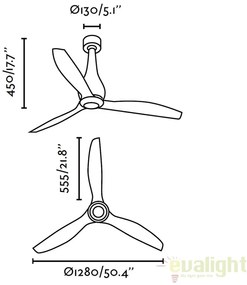 Ventilator cu telecomanda ETERFAN MINI negru mat 32027