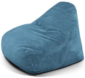 Fotoliu bean bag albastru cu tapițerie din catifea reiată Snug 100 – SLOWDOWN