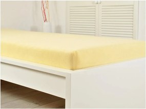 Cearsaf Frotir pentru patut cu elastic 70x140 cm galben