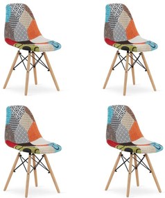 Set 4 Scaune Bucatarie/Dining Textil Rio Patchwork