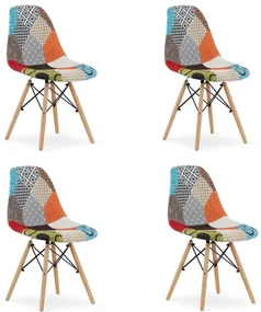 Set 4 Scaune Bucatarie/Dining Textil Rio Patchwork