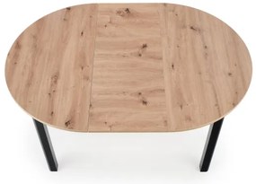 Masă de dining CALMIO, stejar artisan/negru