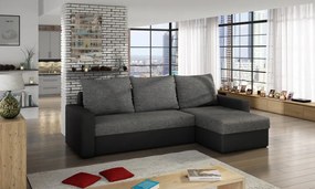 Coltar extensibil cu spatiu pentru depozitare, 237x90x150 cm, Livio 02. Eltap (Culoare: Negru / Verde praz)