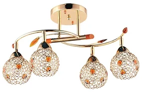 Candelabru Karmen 4 brate, 4xe27, max. 60w, metal, auriu