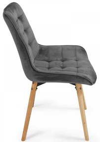 MIADOMODO Set scaune de sufragerie matlasate, gri închis 2 b