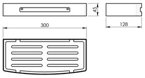 Raft GEDY 241738 smart pentru duș, 30 x 4,5 x12,8 cm, oțel inoxidabil mat