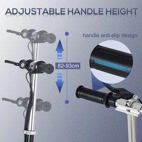 HOMCOM Trotineta Electrica pliabila inaltime reglabila 82-93cm frana 12km/h neagra | Aosom Romania