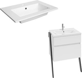Set dulap baza suspendat Defra Op-Arty alb cu lavoar compozit Flex 60