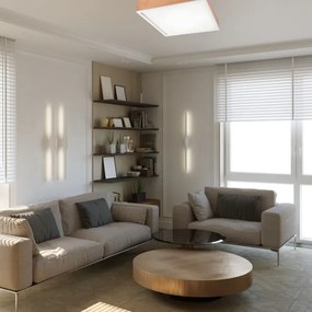 Plafonieră OAK SQUARE 4xE27/15W/230V 48x48 cm stejar/alb