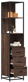 vidaXL Dulap de baie, stejar maro, 35x37,5x166 cm, lemn prelucrat