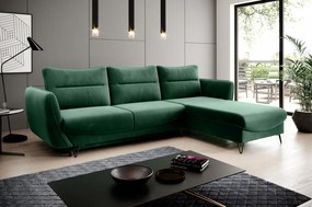 Coltar extensibil cu spatiu pentru depozitare, 276x100x201 cm, Silva R03, Eltap (Culoare: Verde - Velvetmat 38)