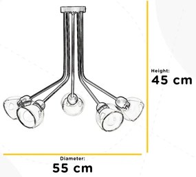 Lustră aplicată ONLI DENVER 5xE14/6W/230V