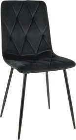Scaun TOM, negru, stofa catifelata/metal, 45x39x91 cm