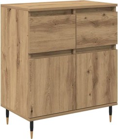 vidaXL Bufet Stejar Artizanal 60 x 35 x 70 cm Lemn Ingineresc și Fier