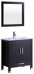 SET MOBILIER BAIE, DULAP CU LAVOAR + OGLINDA, OXANA 73X46.5X85 CM, NEGRU