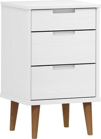 vidaXL Dulap noptieră "MOLDE", alb, 40x35x65 cm, lemn masiv de pin