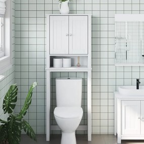 358554 vidaXL Depozitare deasupra toaletei „BERG” alb 60x27x164,5 cm lemn