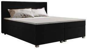 Pat matrimonial Boxspring 160 cm Simon Comfort (Negru) (cu saltea, fără sp. depozitare). 1056328