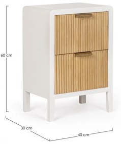 Dulap cu doua sertare, alb, 40x30x60 cm, Charley, Yes