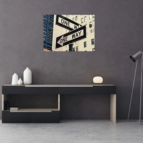 Tablou pe sticlă - New York ONE WAY (70x50 cm)
