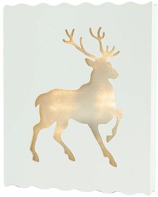 Lampa de Craciun LED in rame DEER 30 cm alba