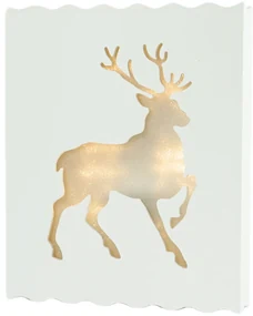 Lampa de Craciun LED in rame DEER 30 cm alba