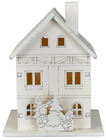 Decorațiuni luminoase de Crăciun Casă din lemn, 8x 10 x 8 cm, LED