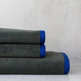 Prosop verde închis/albastru din bumbac organic din frotir 50x90 cm Soft – Mette Ditmer Denmark