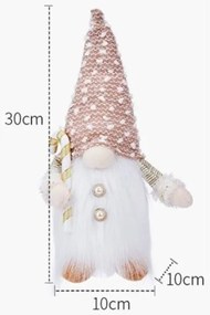 Spiridus de Craciun luminos JINGLE 30 cm - diferite tipuri Culoare: Alb