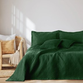 Cuvertură verde-închis matlasată din microfibră 220x240 cm Ophelia – Restilo