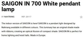 Lustra XXL suspendata design decorativ SAIGON IN 70cm White