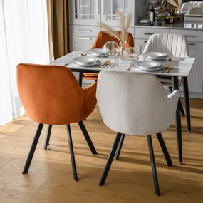 Scaun de design, ţesătură Velvet teracot, AURIL