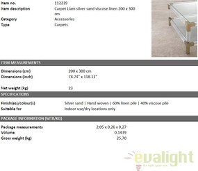 Covor design LUX realizat manual din vascoza si in, Liam 200x300cm 112239 HZ