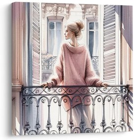 Tablou momente liniștite pe balcon