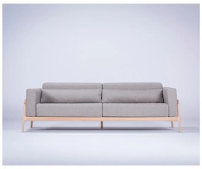 Canapea cu structură din lemn de stejar Gazzda Fawn Plus, 240 cm, gri