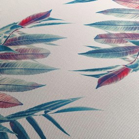 Tablou - Frunze tropicale (cu ceas) (90x30 cm)