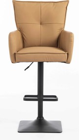 HR250KW Scaun Piele Ecologică Premium Soft Culoare Caramel Bază Neagră