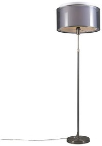 Lampa de podea otel cu abajur negru/alb 45 cm reglabil - Parte