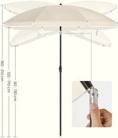 Umbrelă SOLARA, Ø160 cm, bej SongmicsHome