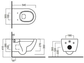 Vas wc suspendat Hatria, Fusion Pure Rim, cu fixare ascunsă, antracit, A0Y1CC08