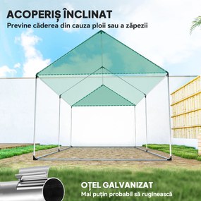 Outsunny Seră de Grădină Tip Tunel 2x3x2 m cu Uși și Ferestre Rulabile, Seră pentru Plante cu Acoperiș Înclinat, Structură din Oțel și Acoperire PE, Anti UV, Alb | Aosom Romania