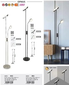 Lampadar LED, lampa de podea design modern Ophus negru mat