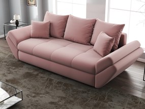 Canapea extensibilă dumonde cu ladă de depozitare si sezut confortabil din spuma high-density, Loana Royal Pink 250x100 cm