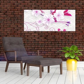 Tablou cu creangă înflorită (120x50 cm)