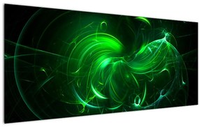 Tablou - abstracție verde (120x50 cm)